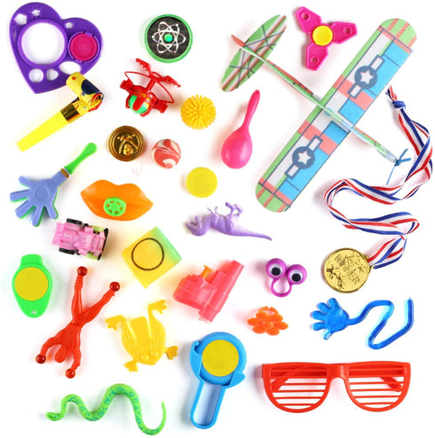 160 PCS Party Favors for Kids Birthday(30 Kinds), Bulk Toy for Carnival Prizes, School Classroom Rewards, Small Toys for Goodie Bag Stuffer and Pinata Filler, Treasure Chest Box for Child Boy Girl