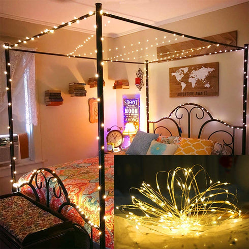 Twinkle Star 200 LED 66FT Fairy String Lights, Firefly Lights USB Powered with Remote Control, 8 Modes String Lights for Bedroom Wedding Party Christmas Tree Decorations, Warm White