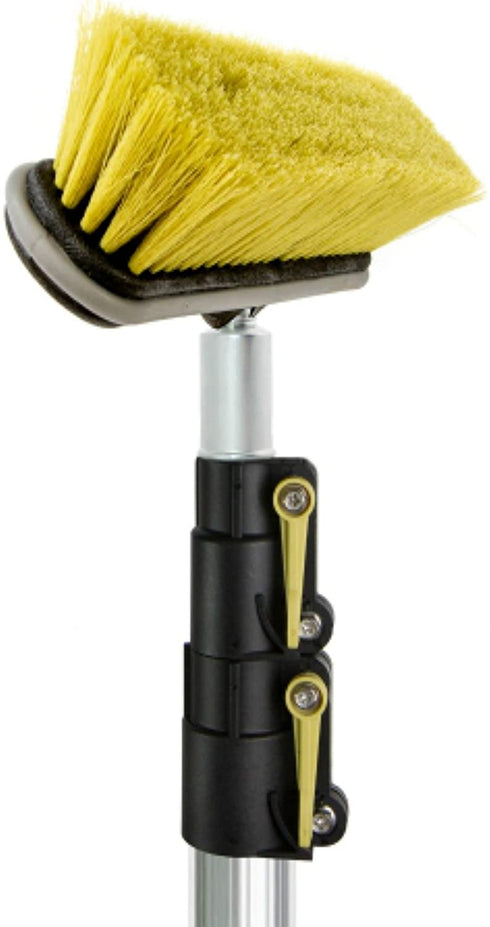 DocaPole Medium Bristle Deck Brush and Scrub Brush Extension Pole Attachment (10?) | Long Handle Scrub Brush and Deck Brush for Deck, House Siding, Brick, Concrete and More (Pole Not Included)