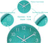 Modern Simple Wall Clock Indoor Non-Ticking Silent Sweep Movement Wall Clock for Office, Bathroom, Living Room Decorative 10 Inch Teal