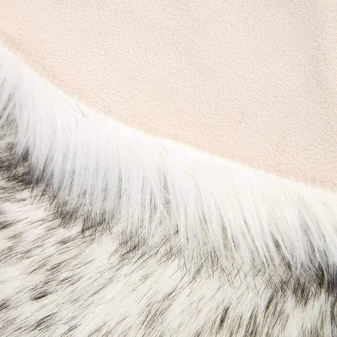 Carvapet Fluffy Shaggy Soft Faux Sheepskin Fur Area Rugs Floor Mat Chair Sofa Cover Beside Carpet for Bedroom Living Room 2x3 ft Rectangle, White with Black Tips