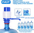 Water Bottles Pump Blue Manual Hand Pressure Drinking Fountain Pressure Pump Water Press Pump with an Extra Short Tube and Cap Fits Most 2-6 Gallon Water Coolers €¦