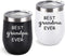 Cpskup Best Ever Grandma and Grandpa Stainless Steel Insulated Wine Tumbler with Lid, Grandparents Christmas Gifts Ideas for Grandma and Grandpa from Grandkids Grandchildren(12 oz, Black and White)