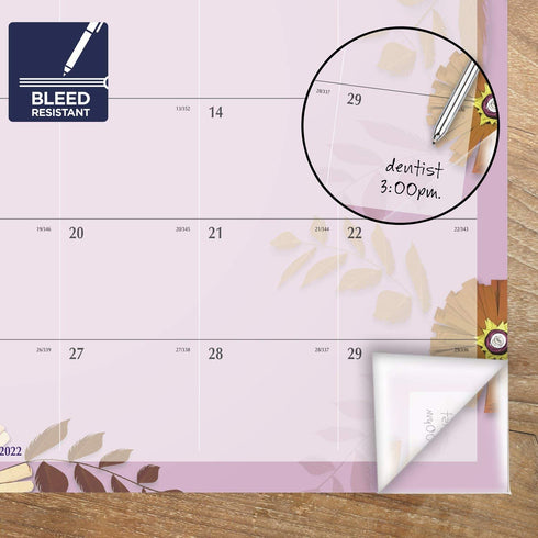 2022 Desk Calendar by AT-A-GLANCE, Monthly Desk Pad, 21-3/4" x 17", Standard, Paper Flowers (5035)