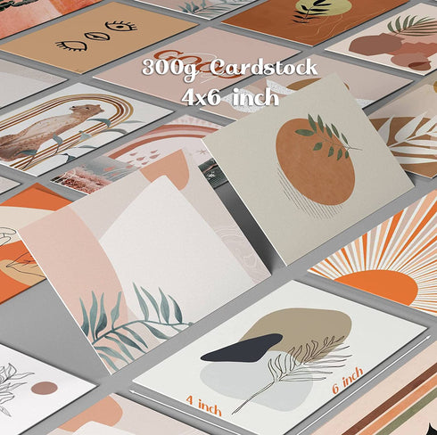 Posters for Room Aesthetic - 50Pcs Boho Wall Collage Kit| Boho Room Decor Aesthetic for Teen Girls| Boho Collage Kit for Wall Aesthetic |Preppy Room Decor for Bedroom Aesthetic| 4x 6"