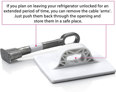 Refrigerator Door Lock with Padlock - White
