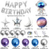 Winrayk 109PCS Outer Space Birthday Party Decoration Metallic Balloon Garland Arch Kit with Happy Birthday Galaxy Rocket Astronaut Moon Star Foil Balloons for Boy Kid Birthday Party Decoration Supply