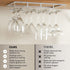 Wine Glass Rack Under Cabinet - 4 Row Iron Stemware Rack With A Steel Wine Stopper - Our Wine Glass Hanger Holds Wine, Brandy, Margarita, Martini Glasses & More - 1 Rack, White