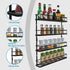 4 Tier Hanging Spice Racks for Wall Mount/Cabinet Pantry Door,Farmhouse Style Seasoning Organizer For Your Kitchen,Black