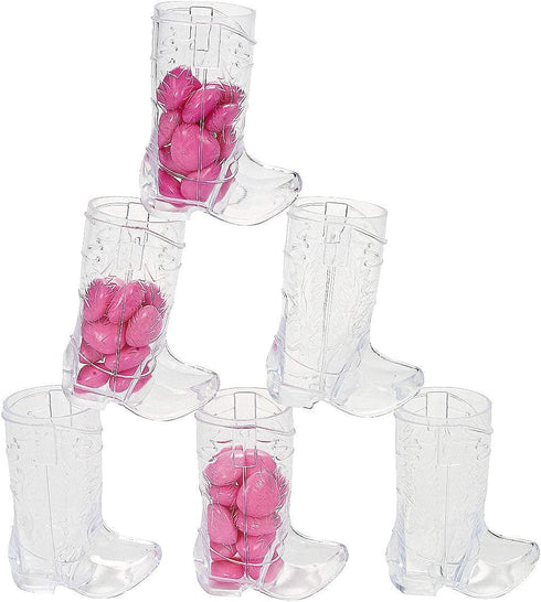 Cowboy Boot Shot Glass & Cups (12 Shot Glasses & 2 Big Mug 17oz) Hard Plastic, Cowboy Party Decorations Supplies, Nashville Bachelorette Party, Cowgirl Themed Birthday Adult Kid by 4E's Novelty