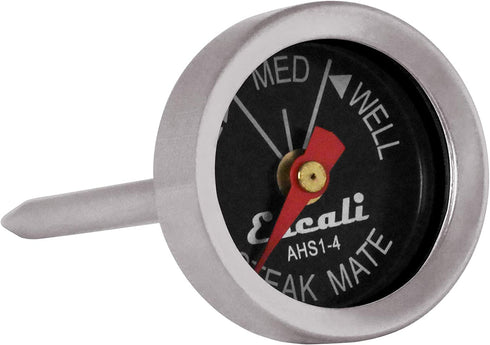 Escali AHS1-4 Easy Read Mini Steak Thermometer Set, Dial Reads Rare, Medium & Well, Dishwasher Safe, Silver