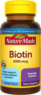 Nature Made Biotin 1000 mcg, Dietary Supplement Supports Healthy Hair & Skin, 120 Softgels, 120 Day Supply