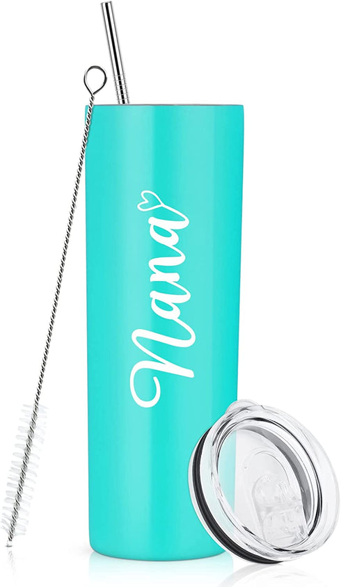 Grandma Gifts, Nana Stainless Steel Insulated Skinny Tumbler with Lid, Christmas Birthday Mother™s Day Gifts for New Grandma Nana Grandmother Gigi Granny Mom Women from Grandchildren(20oz, Mint)