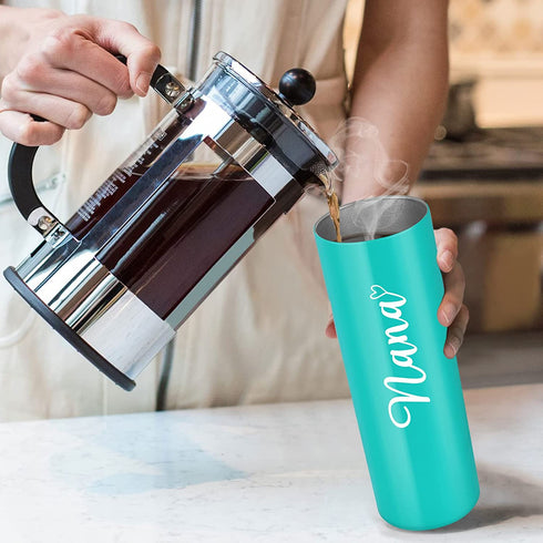 Grandma Gifts, Nana Stainless Steel Insulated Skinny Tumbler with Lid, Christmas Birthday Mother™s Day Gifts for New Grandma Nana Grandmother Gigi Granny Mom Women from Grandchildren(20oz, Mint)