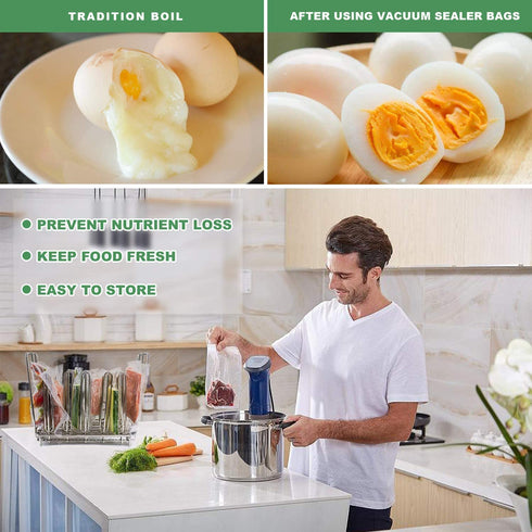 8×12 Inch Vacuum Sealer Bags,Withstand High Temperature UP 280°F,Freezable and Heatable with Precut Design,Food Vacuum Heat Seal Storage Bag,Commercial Grade Vacuum Sealing Bag(100Pcs)