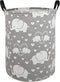DUYIY Canvas Storage Basket with Handle Large Organizer Bins for Dirty Laundry Hamper Baby Toys Nursery Kids Clothes Gift Basket (love elephant)