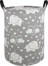 DUYIY Canvas Storage Basket with Handle Large Organizer Bins for Dirty Laundry Hamper Baby Toys Nursery Kids Clothes Gift Basket (love elephant)