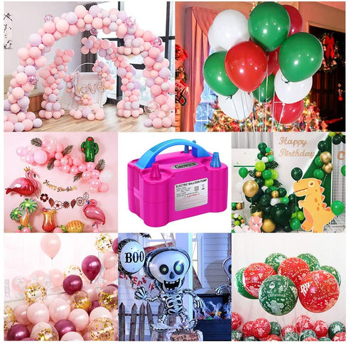 Growsun Electric Air Balloon Pump 110V 600W Balloon Blower Inflator for Garland Arch Party Decoration,Rose Red