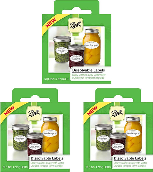 Jarden Ball Dissolvable Canning Labels, 60-Labels per Pack (3-Packs Total)