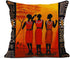 ArtSocket Set of 4 Linen Throw Pillow Covers Oil Painting African Art Ethnic Tribe Lady Livingroom Lips Decorative Pillow Cases Home Decor Square 18x18 inches Pillowcases