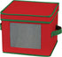 Household Essentials 534RED Holiday China Dinnerware Storage for Salad Plates or Bowls | Removable Lid | Red Canvas with Green Trim