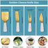 Funland 4PCs Gold Cheese Knife Spreader Set, Cute Butter Knife Slicer with Marble Handle, Cheese Spredering, Fruit Fork and Spatula for Jams - Cheese Board Accessories for Holiday, Weddings, Parties
