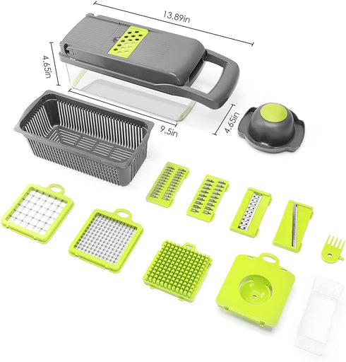 Vegetable Chopper - Time-and Labor-Saving Food Chopper - Pro Onion Chopper Vegetable Cutter and Dicers ?12 in 1 Multifunctional Veggie Chopper?Container for Salad Potato Carrot Garlic
