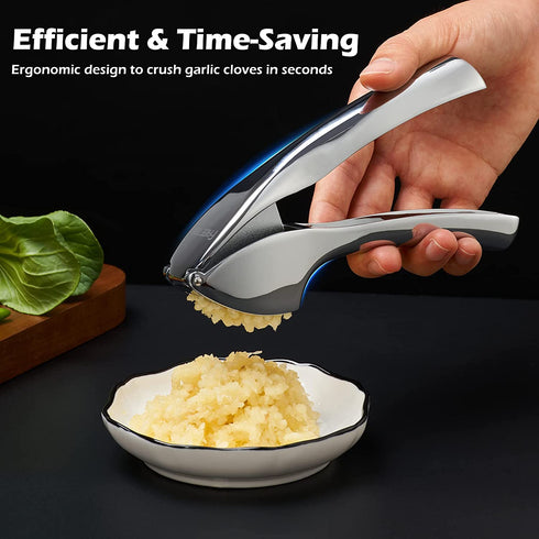 Freetoo Garlic Press, Garlic Mincer Large-Capacity Garlic Crusher, Heavy-duty Garlic Smasher, Rustproof Ginger Press Garlic Squeezer - Professional Grade, Easy Clean, Dishwasher Safe