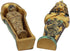 Gifts & Decor Ebros Egyptian King Tutankhamun Pharaoh Sarcophagus Coffin with Mummy Figurine Set 4" Long Egyptian Pharaoh Tombstone Historical Sculpture