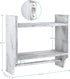 BTY Wood Towel Rack Bathroom Shelves with Towel Bar, Farmhouse Torched 2-Tier Wall Mounted Bathroom Rack Holder Hanging Storage Organizer with Shelf for Kitchen, Bathroom - Rustic Grey