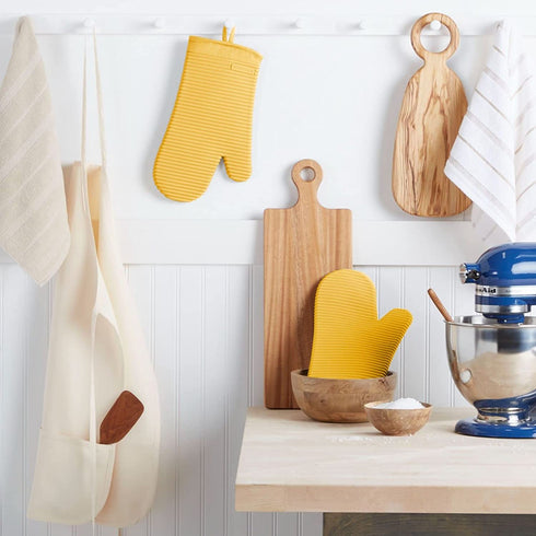 KitchenAid Ribbed Soft Silicone Oven Mitt Set, Orange Sorbet 2 Count