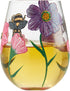 Enesco 6006287 Designs by Lolita My Drinking Garden Hand-Painted Artisan Stemless Wine Glass, 20 Ounce, Multicolor