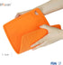Liflicon Thick Silicone Cutting Board 12.6'' x 9.1'' Juice Grooves Easy Grip Handle Dishwasher Safe-Orange