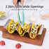 18/8 Stainless Steel Taco Holders: U-Taste Soft Hard Taco Shell Rack Oven Safe Metal Corn Tortilla Serving Tray Plates Stand Set with Handle and Rounded Curves (Set of 4)