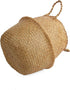BlueMake Woven Seagrass Belly Basket for Storage Plant Pot Basket and Laundry, Picnic and Grocery Basket (Large, Original)
