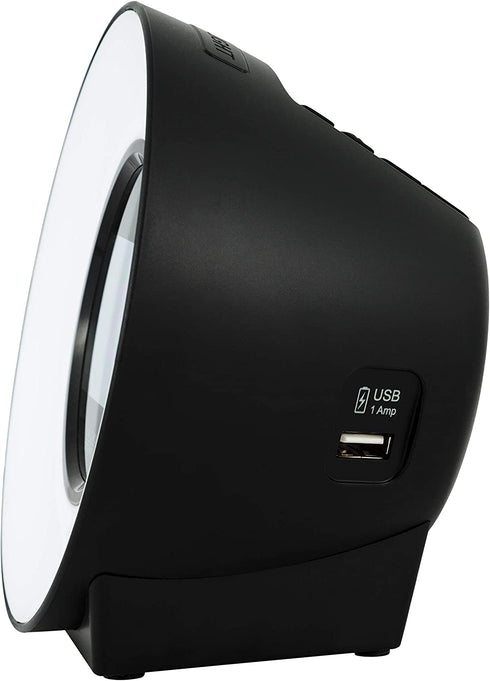 La Crosse Technology C83117-INT Color Mood Light Desk Clock with 5 Soothing Nature Sounds and USB Port, Black