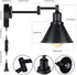 Swing Arm Wall Light Fixtures Wall Light Plug-in Cord Industrial Wall Sconce Black Finish (1 Light)