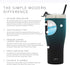 Simple Modern Tumbler with Clear Flip Lid and Straw | Reusable Insulated Water Bottle Stainless Steel Travel Mug | Slim Cruiser Collection | 32oz, Ombre: Moonlight