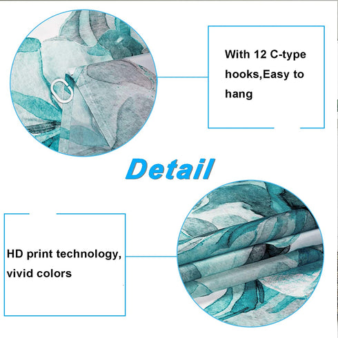 TAMOC 4 Pcs Watercolor Flower Shower Curtain Set with Non-Slip Rug, Toilet Lid Cover and Bath Mat, Blue Rose Shower Curtain with 12 Hooks, Waterproof Colorful Floral Bathroom Shower Curtain