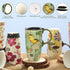 CEDAR HOME Coffee Ceramic Mug Porcelain Latte Tea Cup With Lid in Gift Box 17oz. Yellow Song Bird