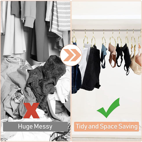 Exttlliy 10PCS Metal Underwear Bra Rack Durable Fashion Children Clothes Hangers Hook Lingerie Shop Display Hanger with Clips (Gold)