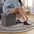 YCOCO Square Ottomans with Storage Foot Rest Stool Seat,Foldable Storage Ottoman Boxes,Toy Box Chest,Padded with Memory Foam Lid,11.8"x11.8"x11.8",Grey,Pack of 2