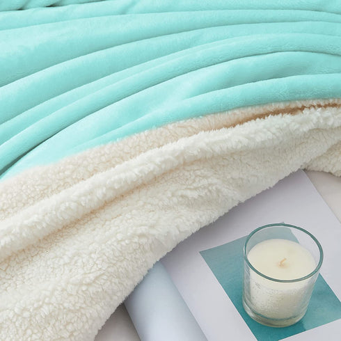 Walensee Sherpa Fleece Blanket (Twin Size 60x80 Light Blue) Plush Throw Fuzzy Super Soft Reversible Microfiber Flannel Blankets for Couch, Bed, Sofa Ultra Luxurious Warm and Cozy for All Seasons