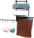 Towel Rack Holder&Organizer,Wall Mounted Metal Bathroom Towel Bar with 3 Swivel Arms 5 S-Hooks for Storage of Towels, Washcloths, Hand Towels
