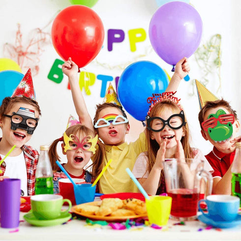 Funny Paperboard Photo Booth Props Glasses - 30-Pack Paper Party Glasses for Adults and Kids - Fun Novelty Party Favors Accessories for Birthdays, Luau and Summer Fiesta