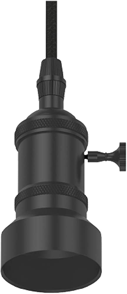 GE Vintage Style Pendant Light Fixture for Medium Base Bulb, 60-Watt Maximum, Black, 1-Pack
