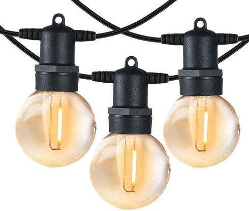 LED Outdoor String Lights, Outdoor Patio Lights, Shineled Waterproof IP64 Commercial Connectable Porch Lights with 12 G40 Globe Plastic Bulbs (2 Spare) for Patio, Backyard, Garden, Bistro, Café (25FT)