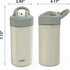 Zak Designs Planeterra Ivory & French Navy 18 oz Set of 2 Reusable Straw Water Bottle with Built-In Handle for Travel, Made with Durable Plastic