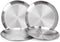 4-Piece 9" Stainless Steel Plates, Rutian 18/8 Metal Round 304 Dinner Dishes for Adults, Reusable and Dishwasher Safe, Serving Camping Salad Plate for Home, Outdoor Camping, Snack and BBQ