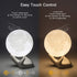 BRIGHTWORLD Moon Lamp, 3.5 inch 3D Printing Lunar Lamp Night Light with White Hand Stand as Kids Women Girls Boy Birthday Gift, USB Charging Touch Control Brightness Two Tone Warm Cool White